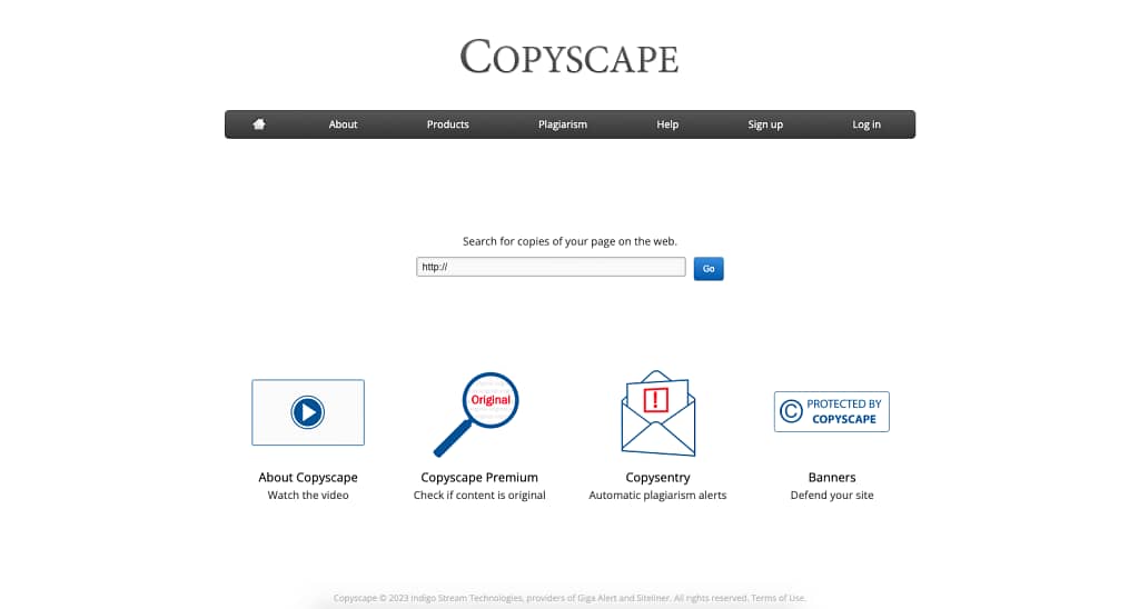 Copyscape Homepage
