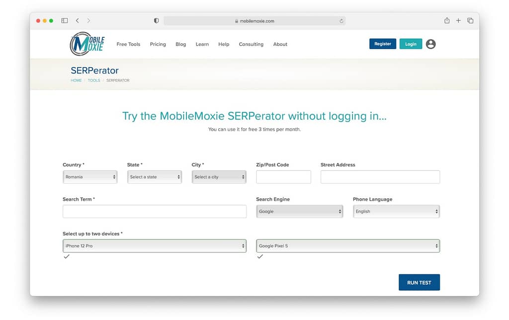 SERPerator Mobile-Friendly Test is an SEO tool for testing website performance