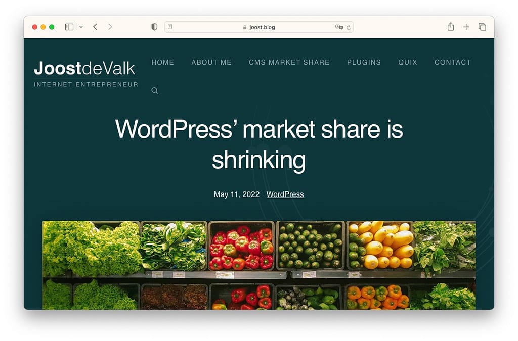 Best WordPress articles: market share