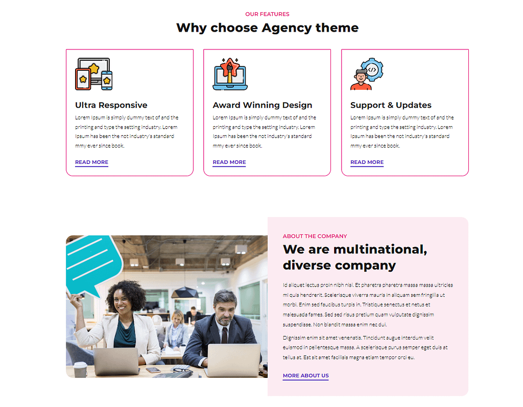 Fun Agency template example