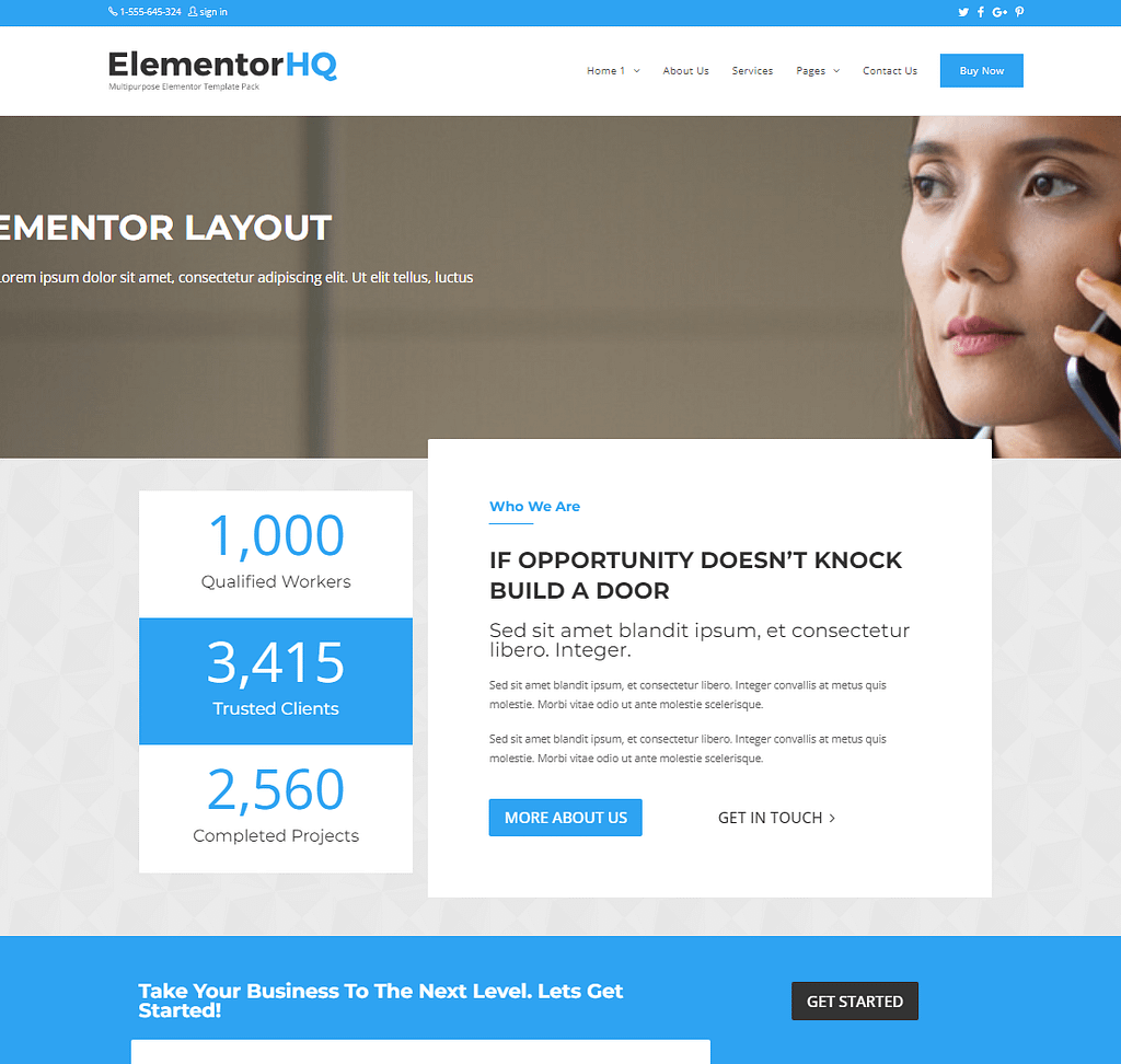 Elementor HQ is one of the most versatile template packs, that can be used for a variety of websites