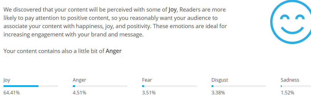 Our joy test results.