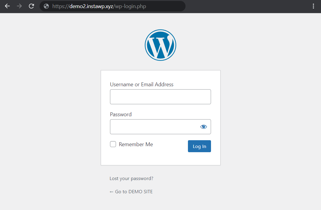 typical wordpress login page.
