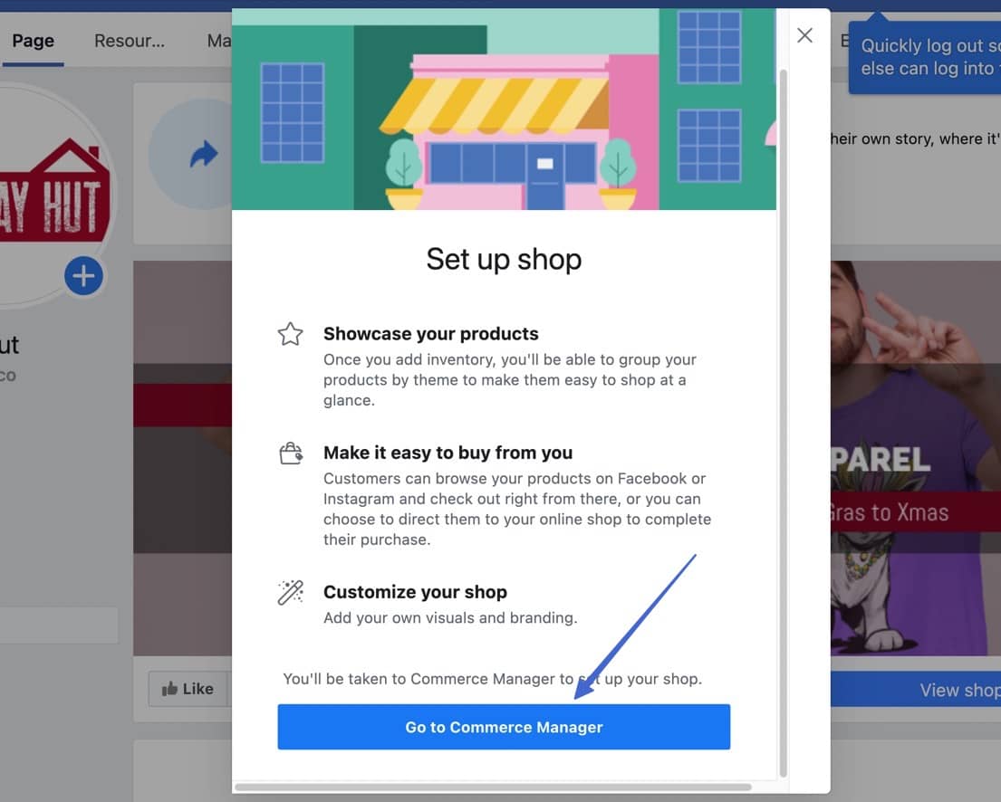 go to Facebook Shop Commerce Manager