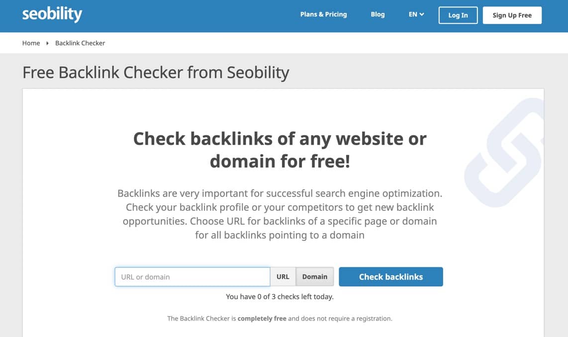 Seobility homepage