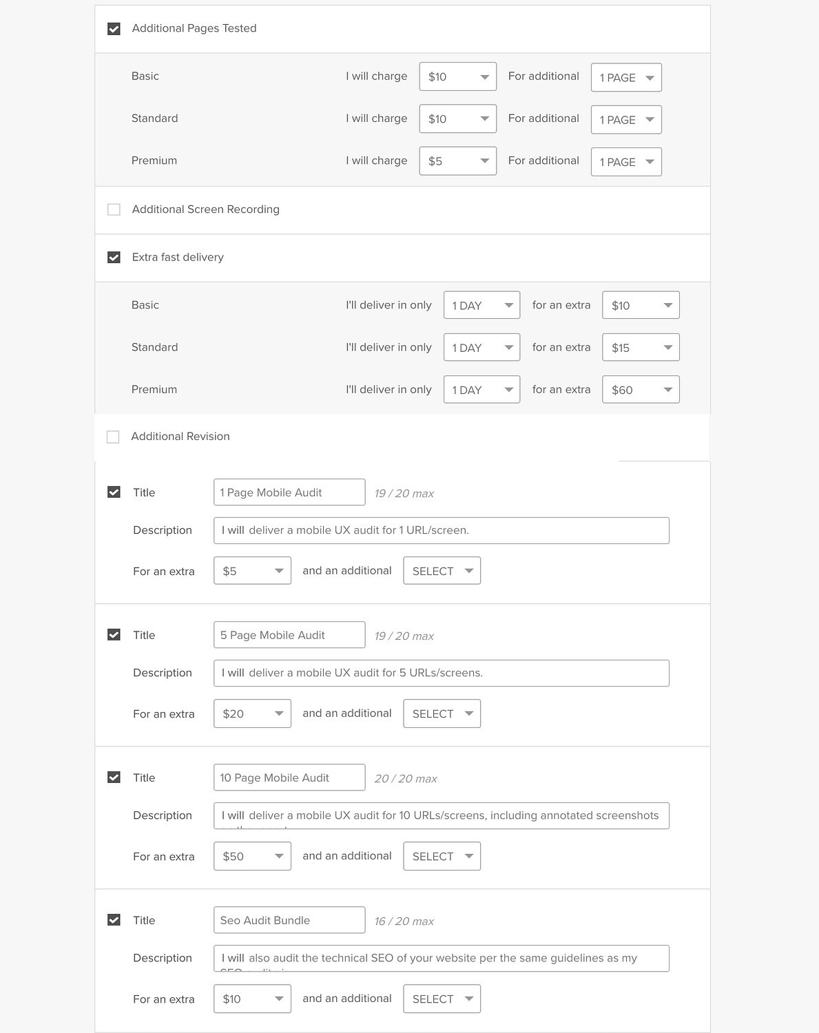 price form