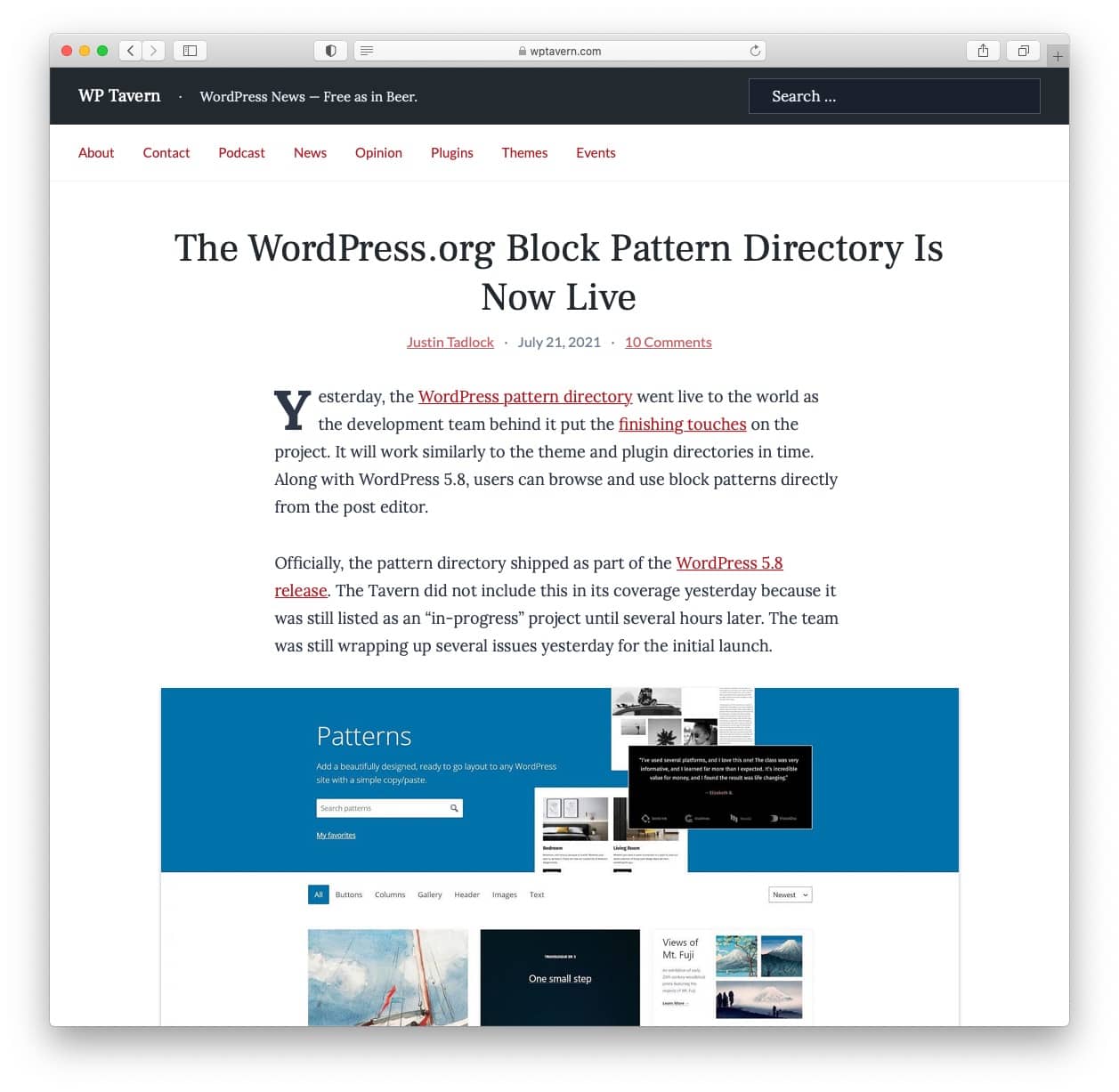Block Pattern Directory