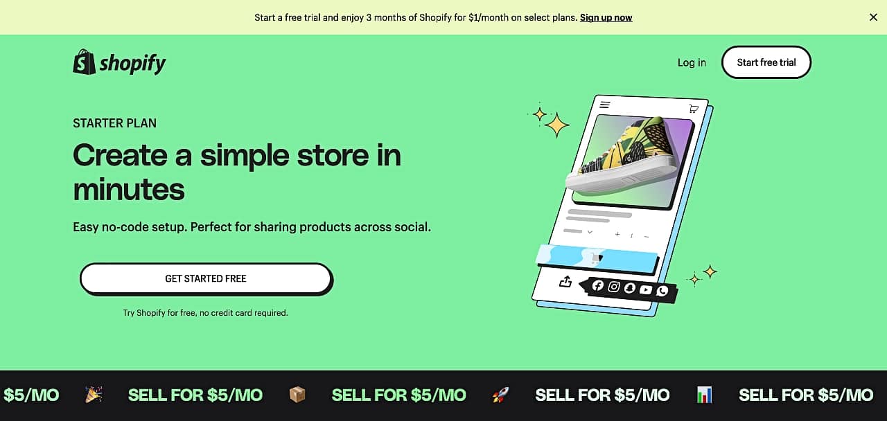 Shopify Lite cheap ecommerce solution landing page