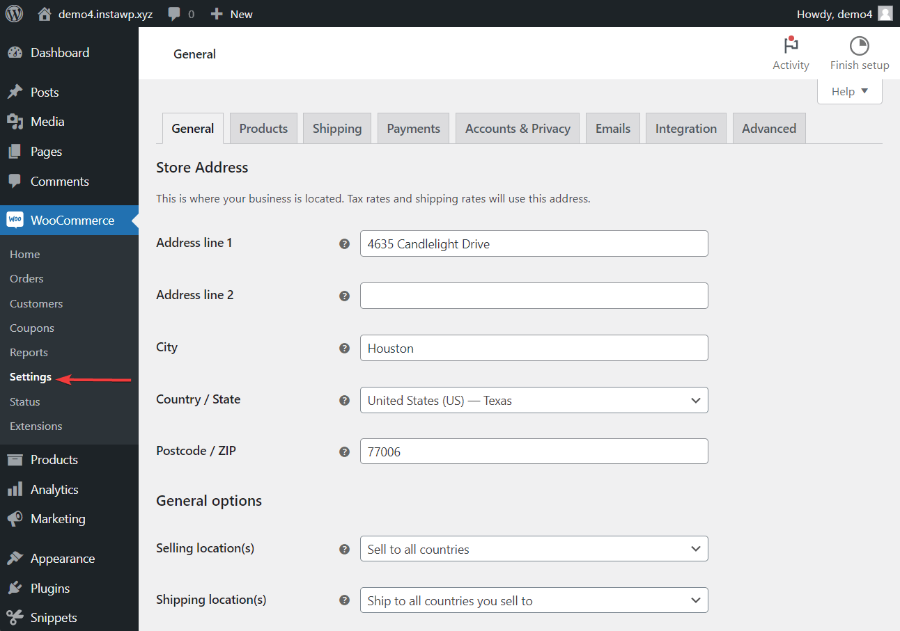 woocommerce settings page - how to create ecommerce website in wordpress.