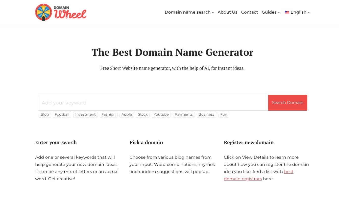 DomainWheel name generator