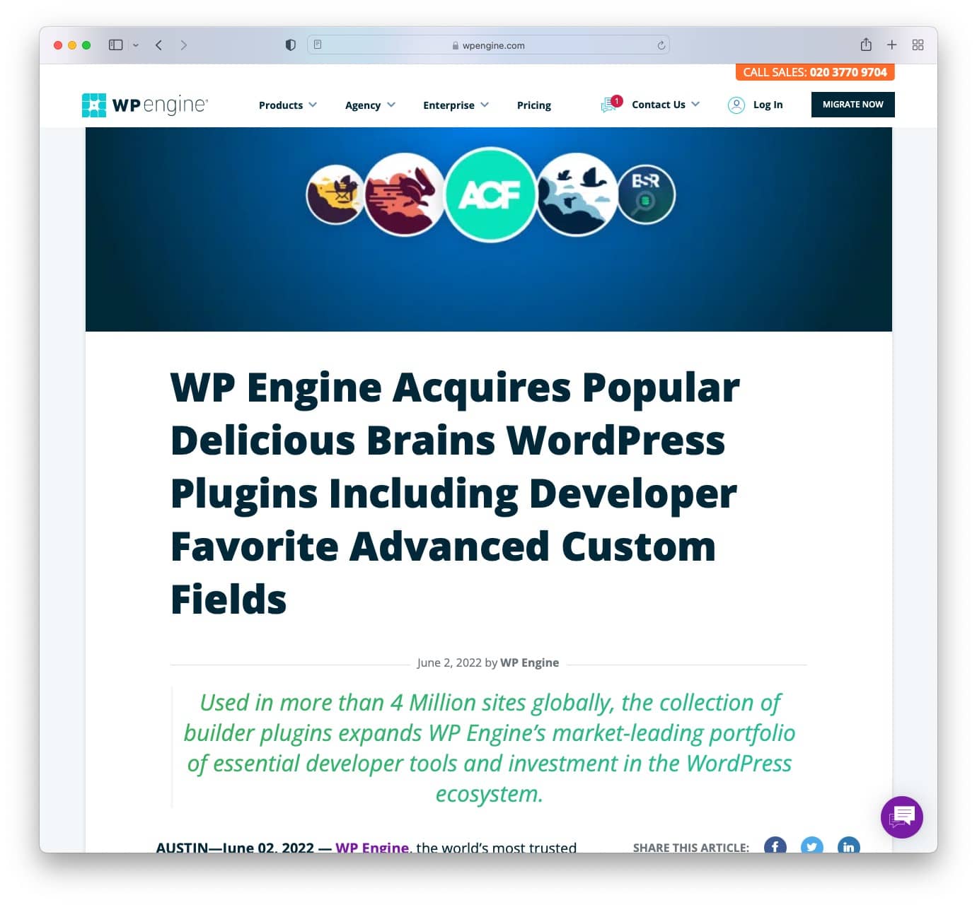 WP Engine acquires Delicious Brains plugins
