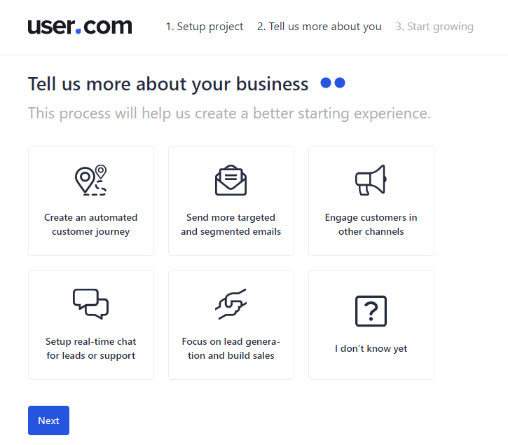 Setting up User.com