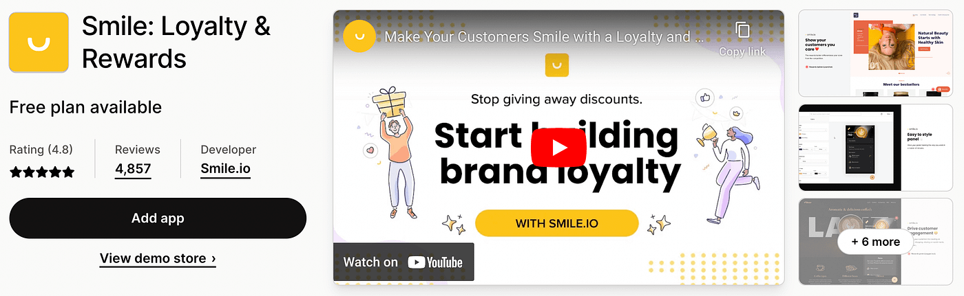 The Smile: Rewards and Loyalty app