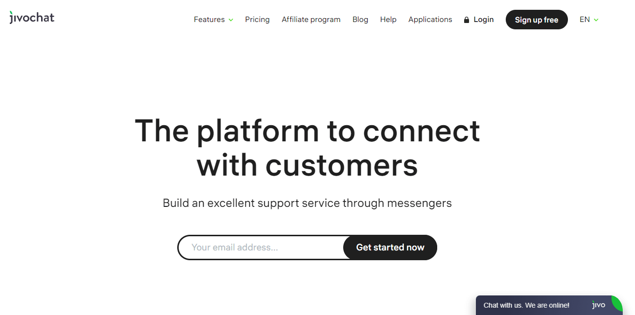 JivoChat homepage