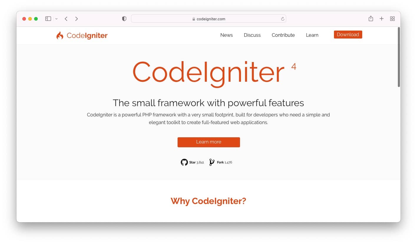 PHP frameworks: CodeIgniter
