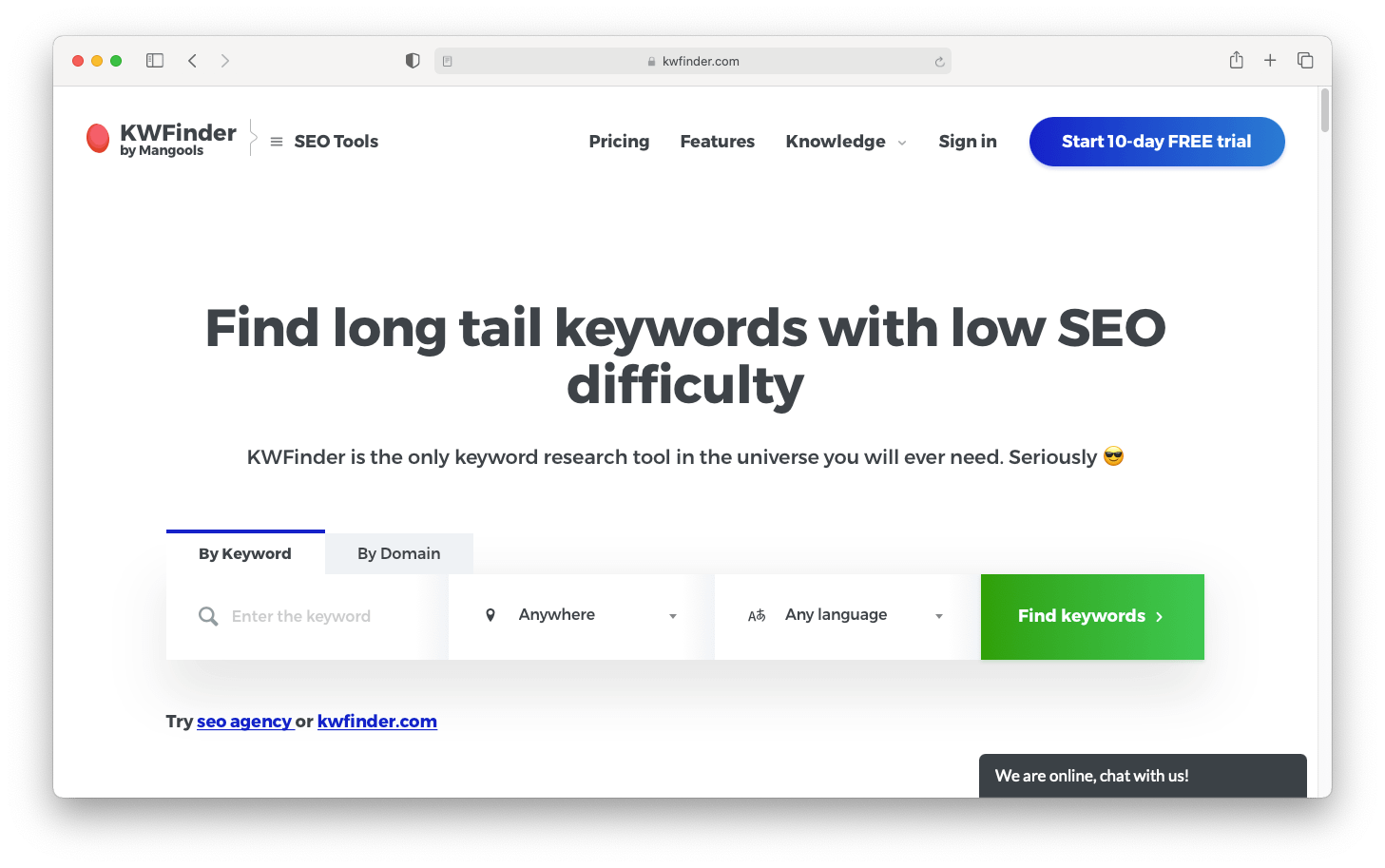 Keyword Finder is one of the best tools for long tail keywords