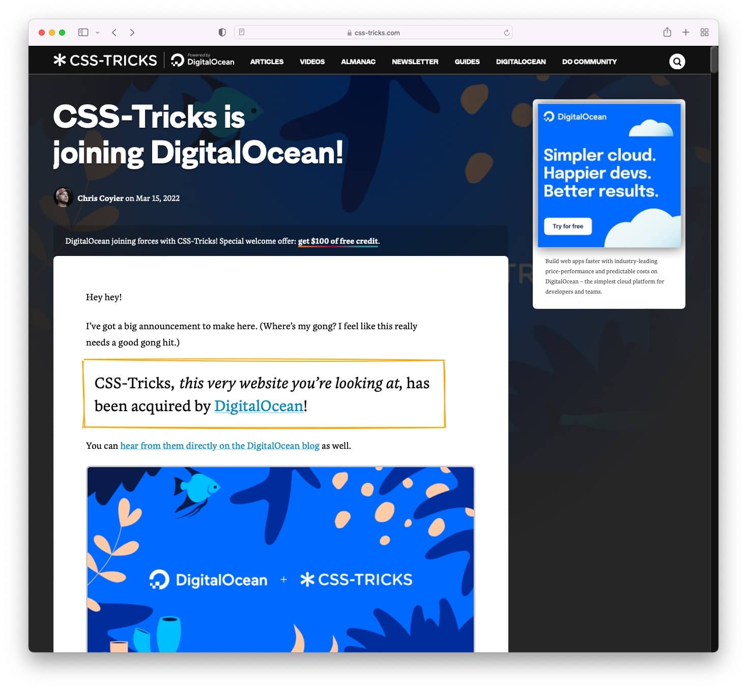 DigitalOcean acquires CSS Tricks