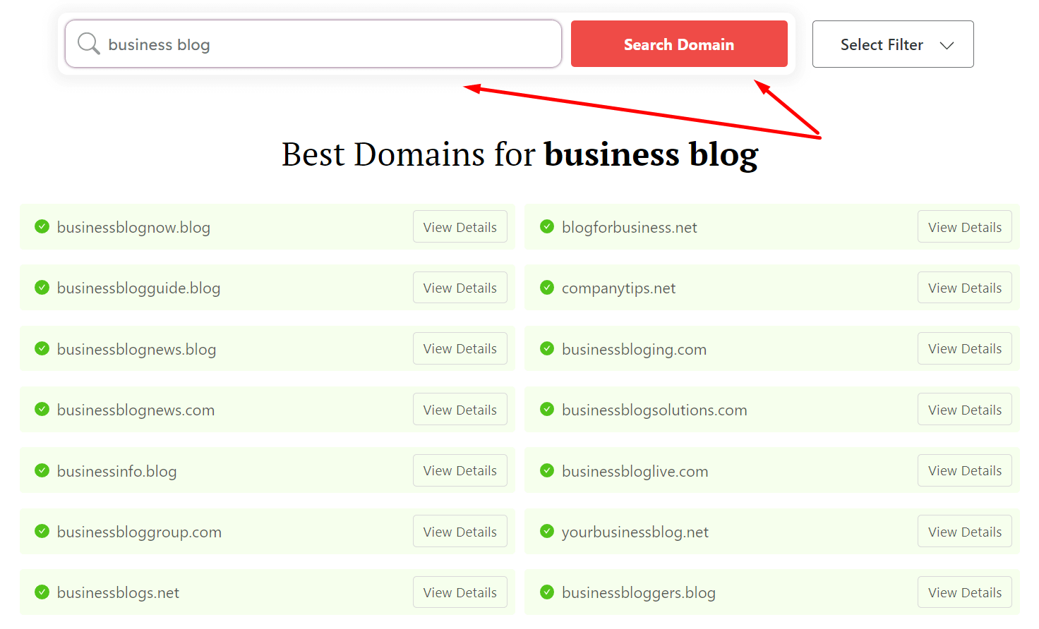 How to choose a blog name, DomainWheel name generator, "business blog" search.