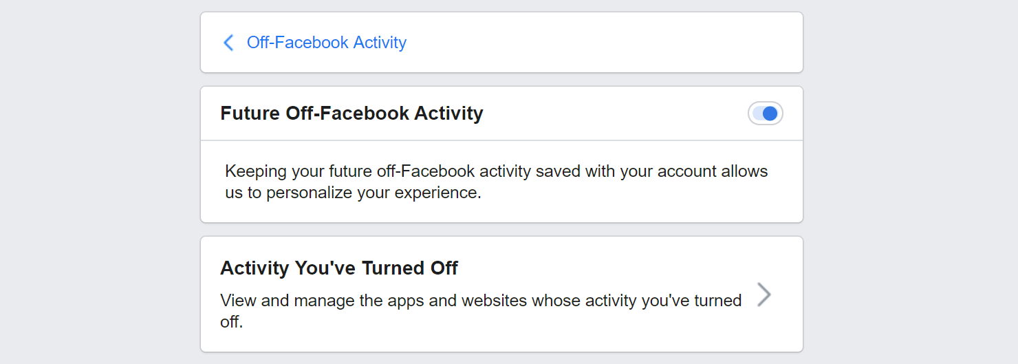 Disable future Facebook tracking