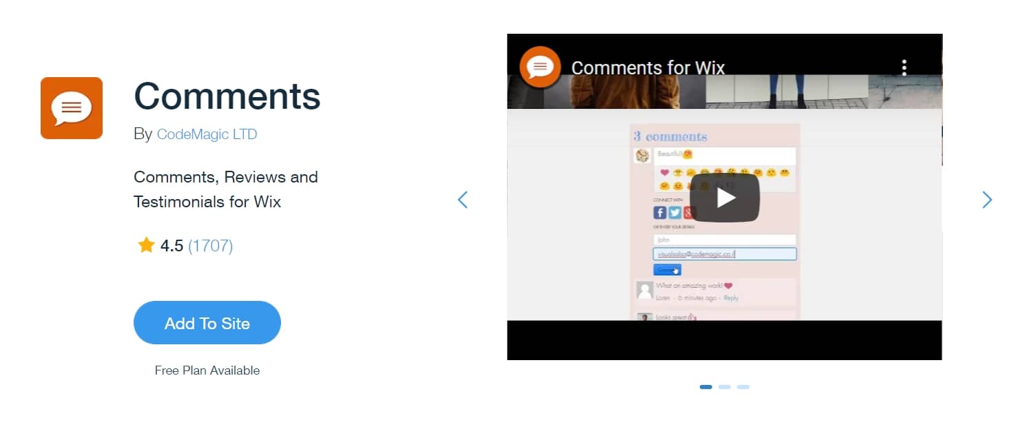 Best Wix apps: Comments