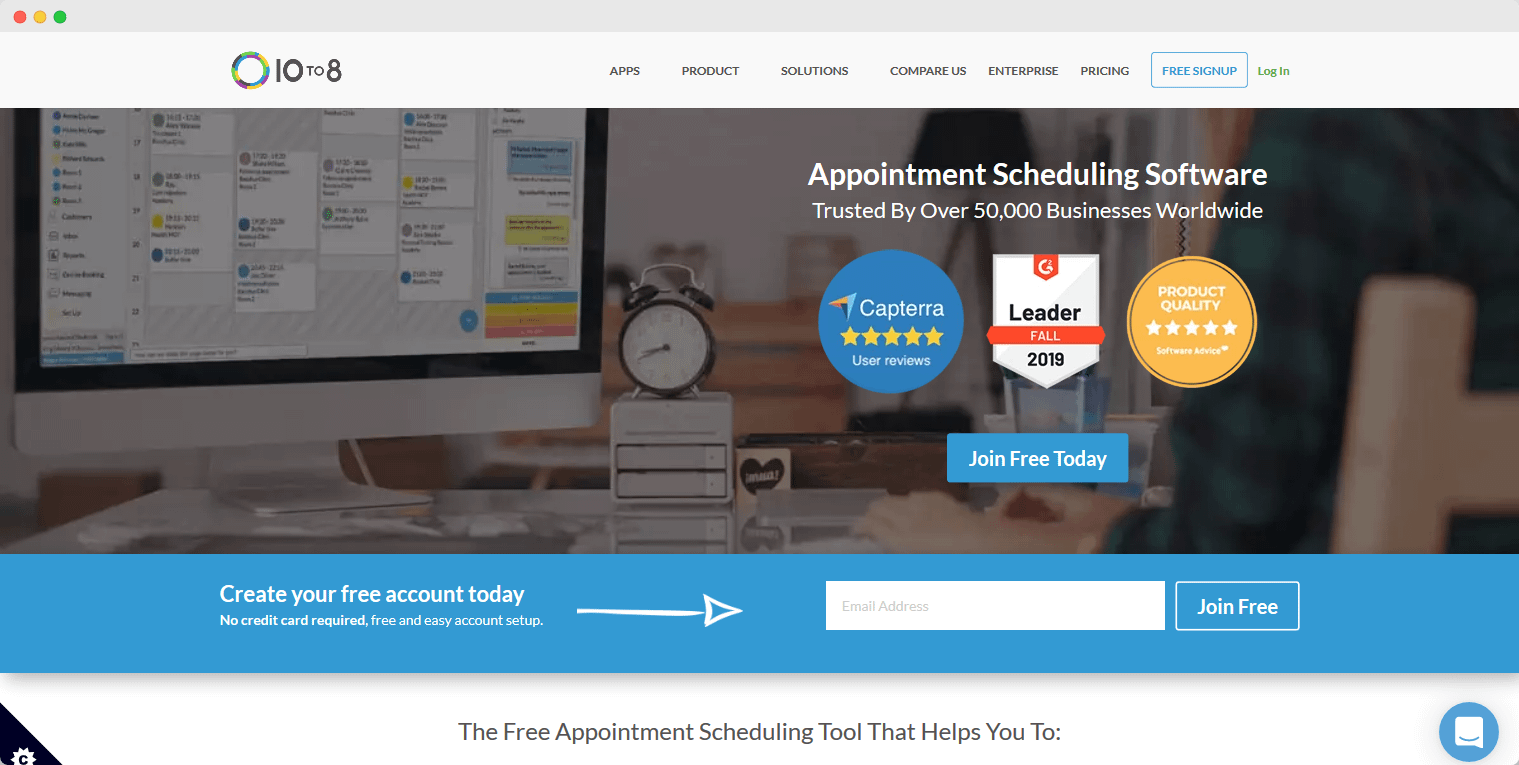 10to8 is an appointment reservation software that offers a free plan.