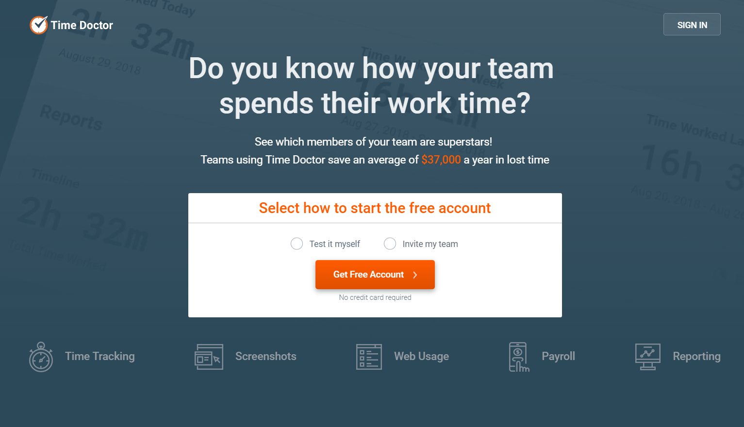 Employee time tracking app: Time Doctor