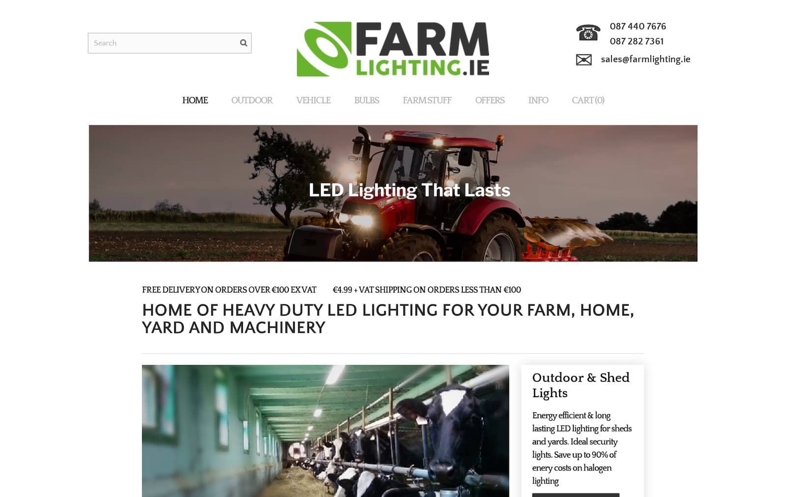Farm Lighting is another example of an ecommerce store selling physical products and using Weebly to power the site.