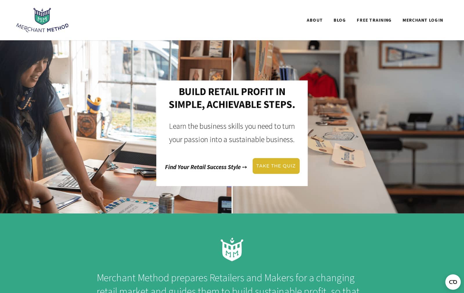Metode Merchant adalah situs web yang dibangun menggunakan Weebly.