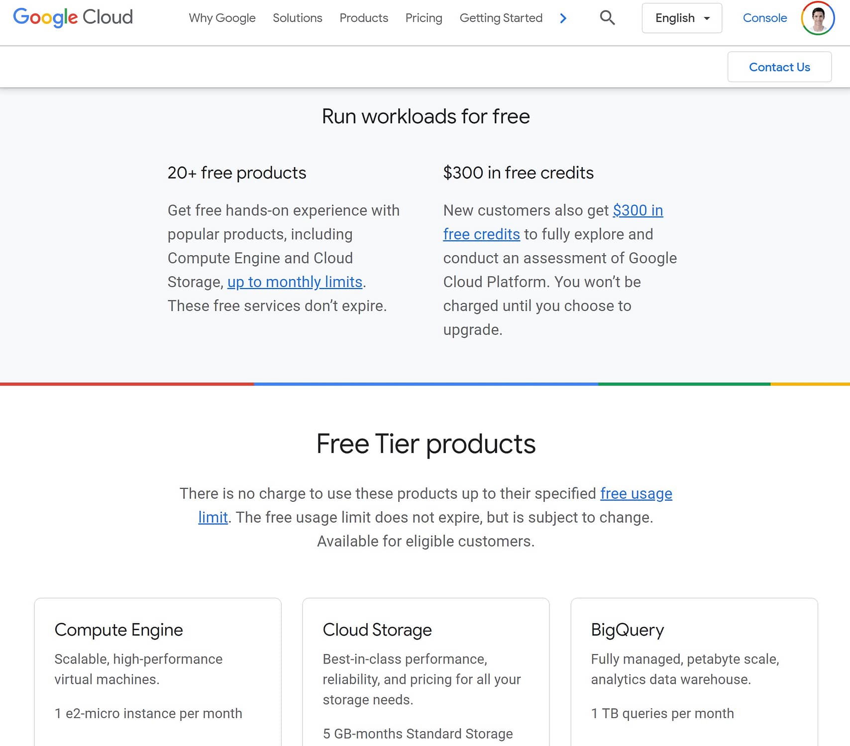 Google Cloud free tier vs AWS