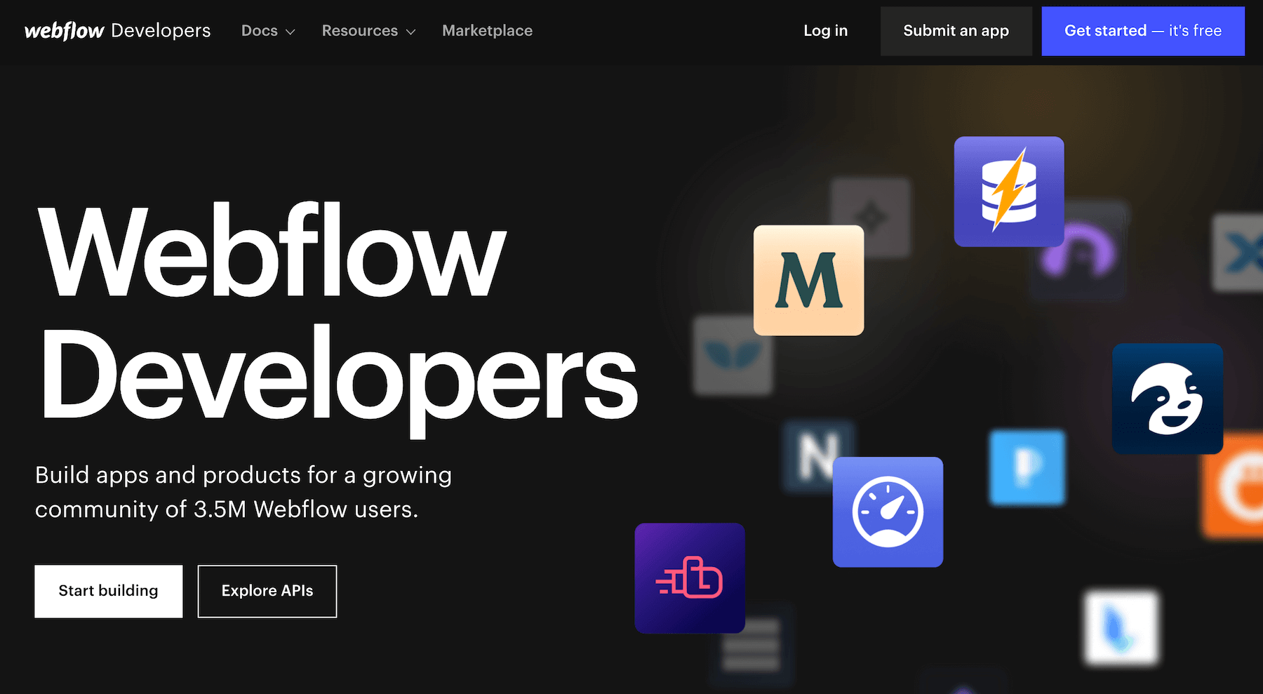 Webflow has an API that allows you to build on top of its core features.