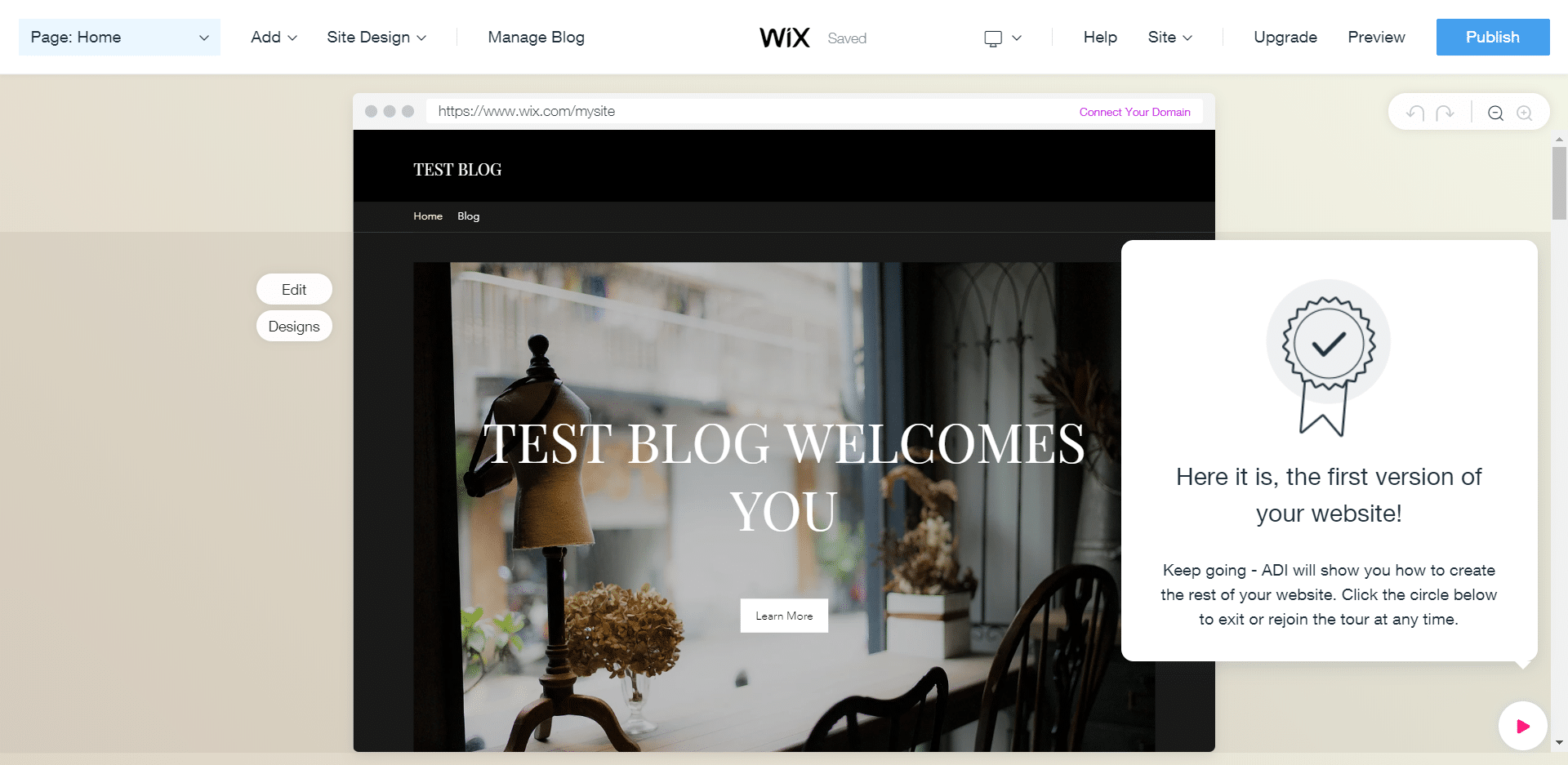 Creating a Site on Wix: Customizing Elements.