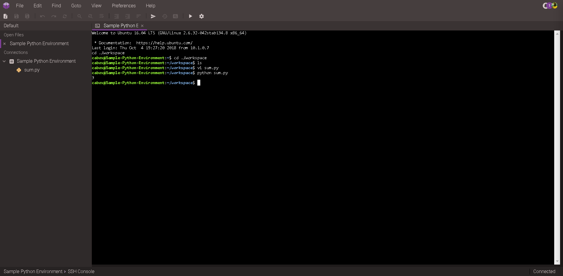 Terminal on Codeanywhere 