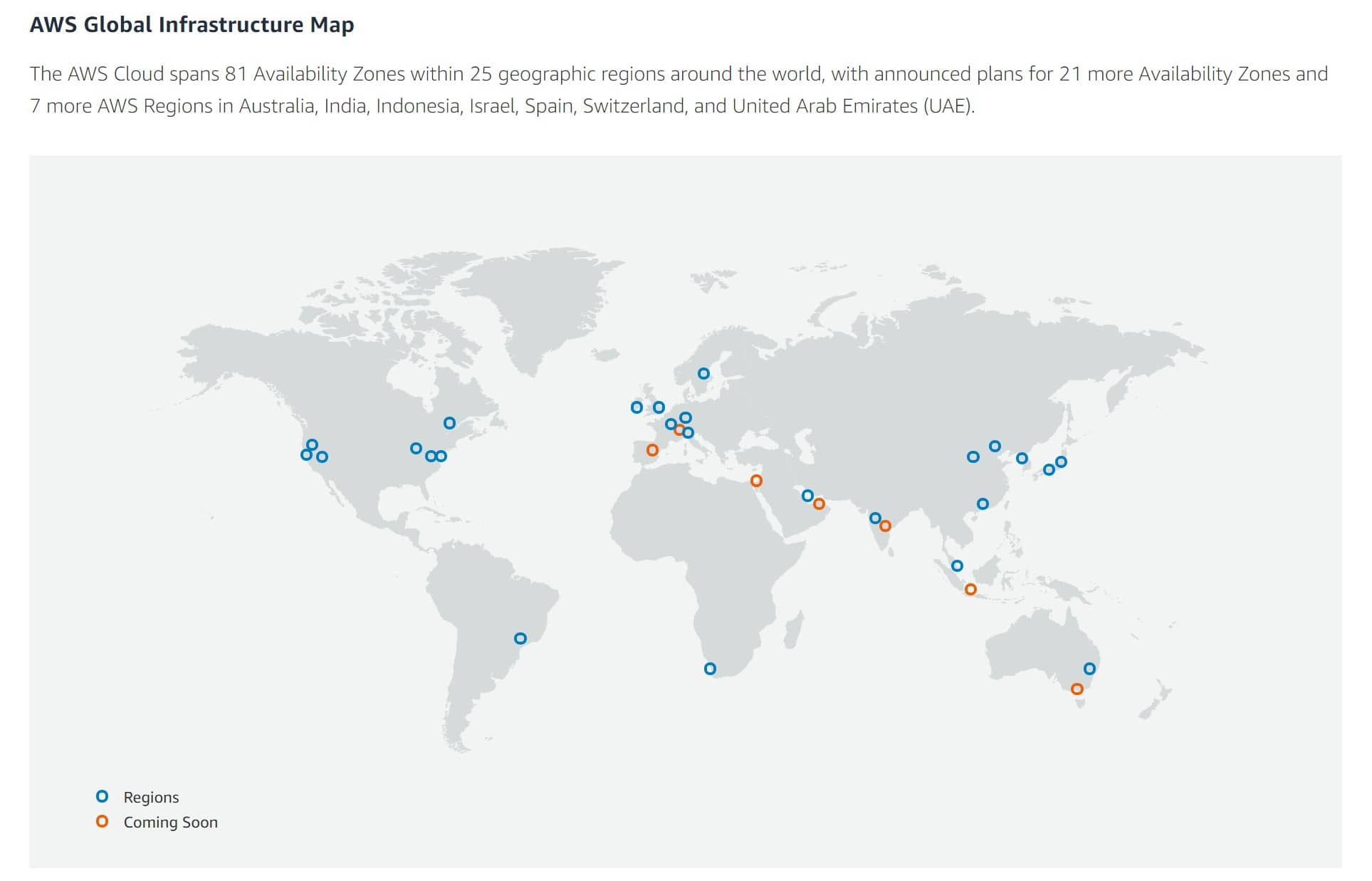 AWS region map