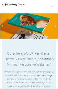 Gutenberg Starter Theme on mobile