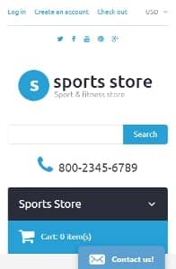 Sports Store on mobile
