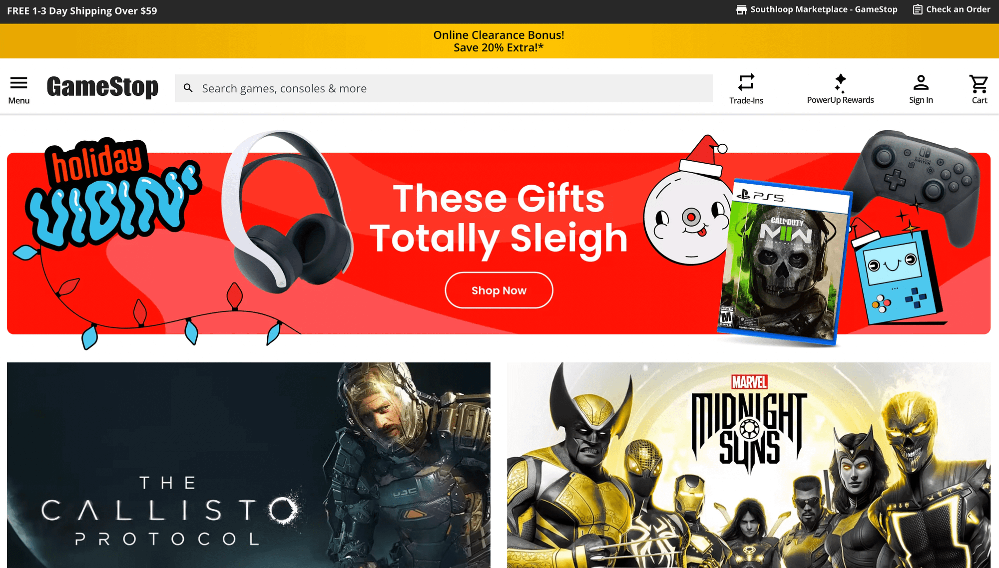 Gamestop's Christmas promotions.