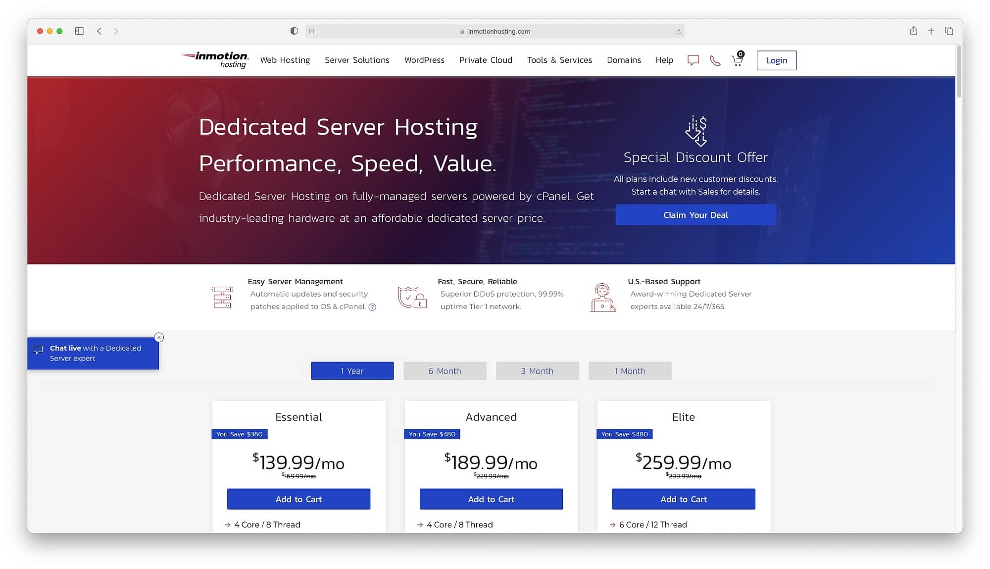 What is web hosting: InMotion offer dedicated server options