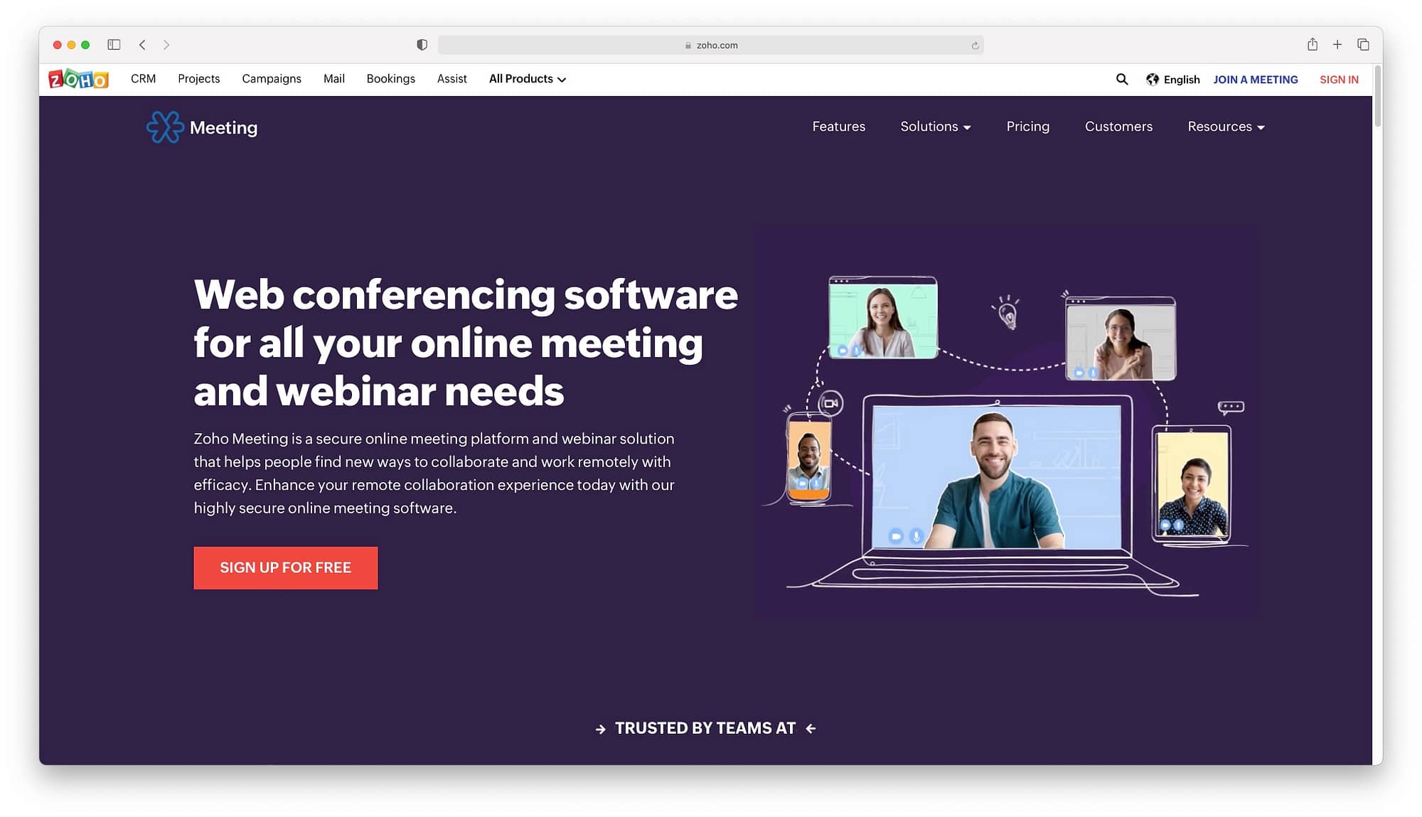 Zoho Meeting is one of our picks for the best free video conferencing app