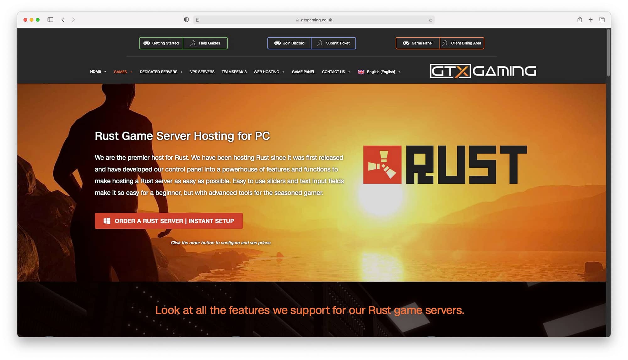 GTXGaming offers the best global Rust server hosting