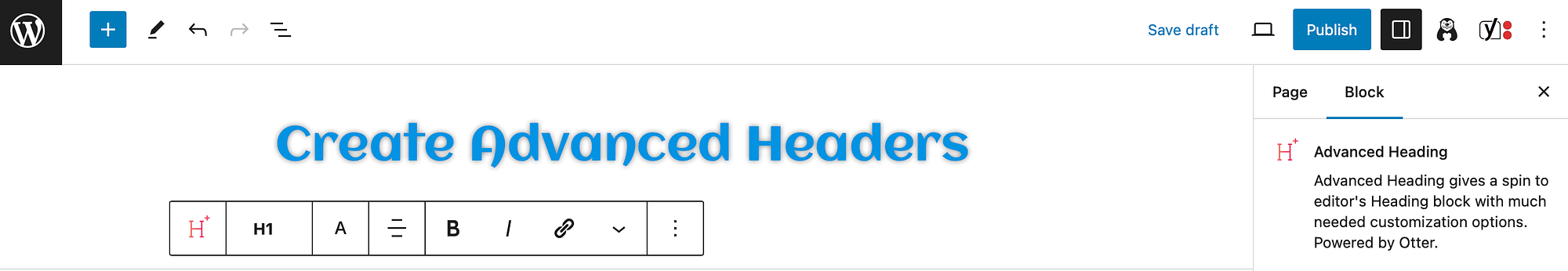 Create advanced headers with good headings.