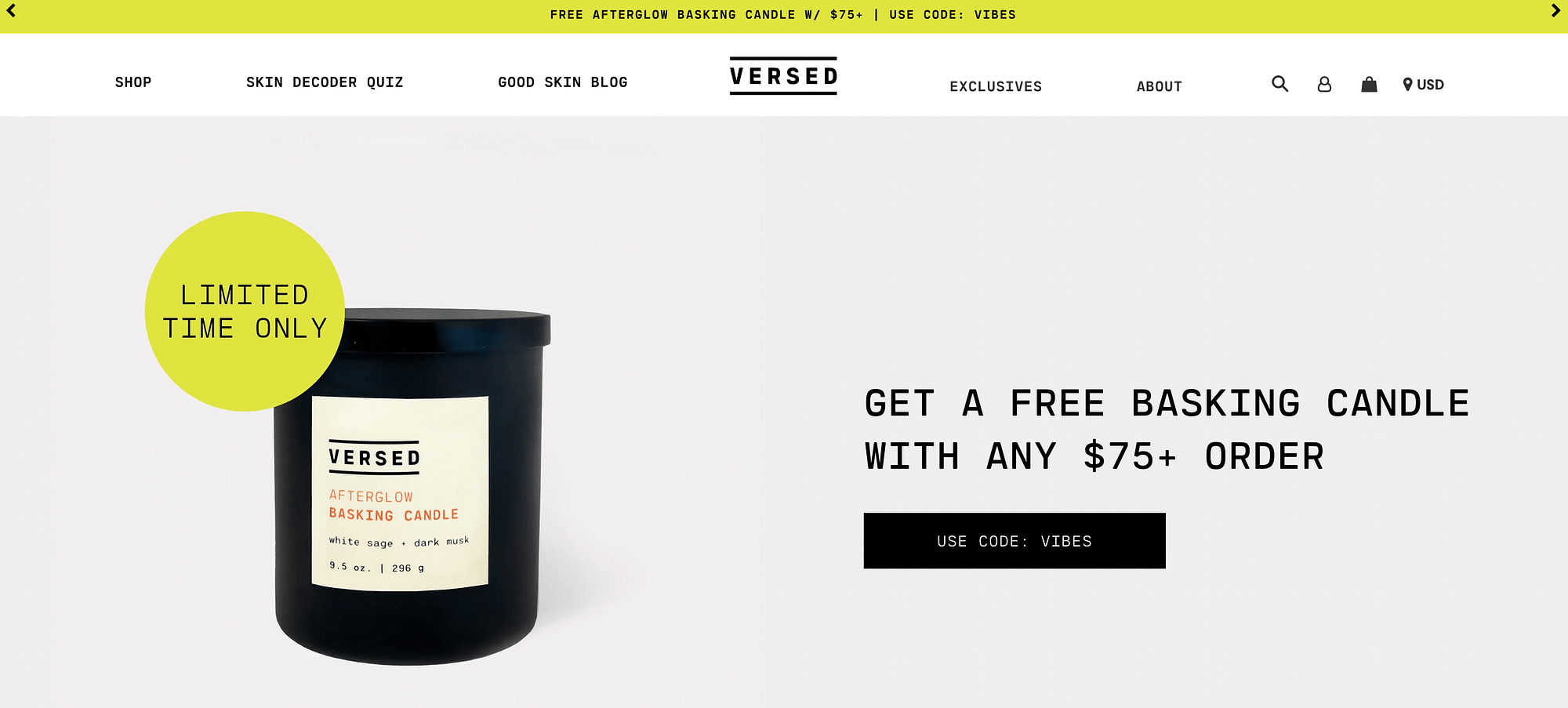 A free, limited-time gift on an ecommerce website.
