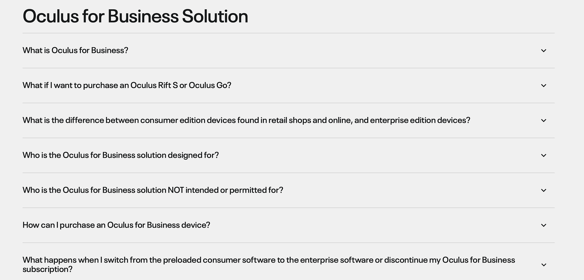 Oculus for Business FAQs