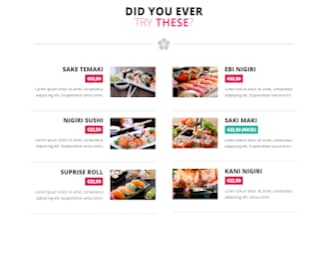 Zooshi - Restaurant website template view