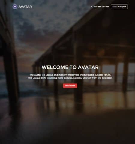 Avatar is a WordPress theme that supports the parallax effect