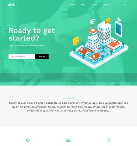 Airi startup is one of the best small business WordPress themes geared towards startups specifically