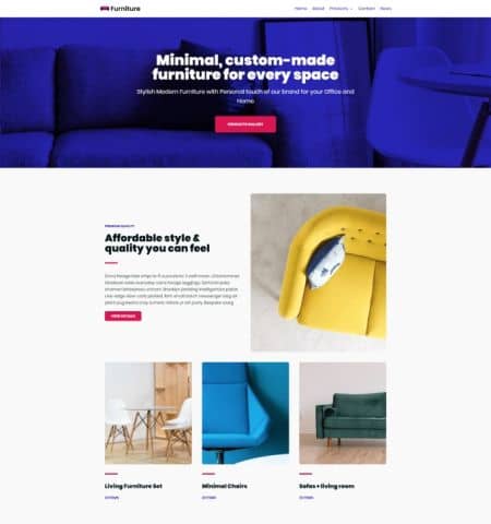 Best WordPress Themes for WooCommerce: Neve Furniture Shop