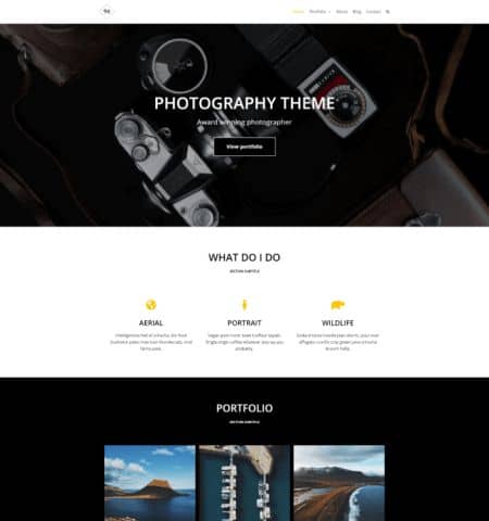 Neve Photography - one of the best free photography WordPress themes