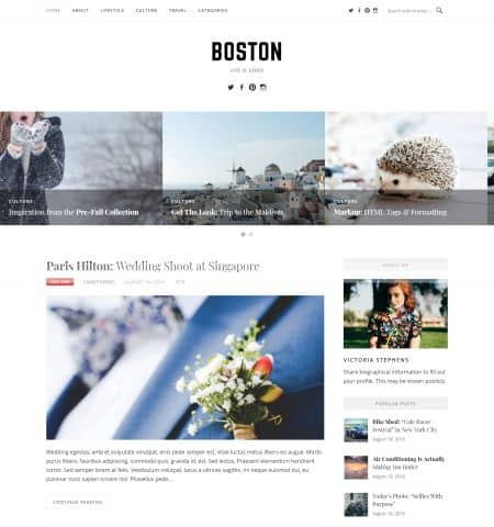 boston blog wordpress theme