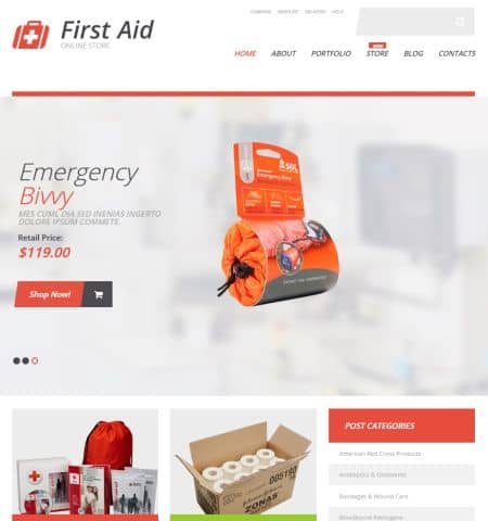 Best Premium WooCommerce Themes: First Aid Supplies