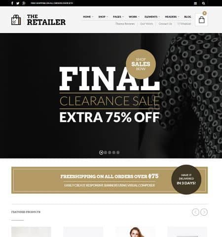 Best WP Themes for WooCommerce: The Retailer